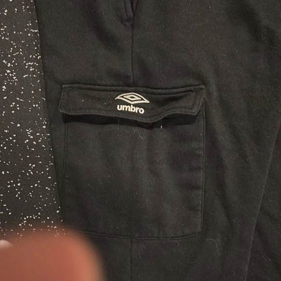 Men’s Medium Heavy Cotton Embroidered Umbro Straight Leg Casual Sweatpants - Picture 3 of 4